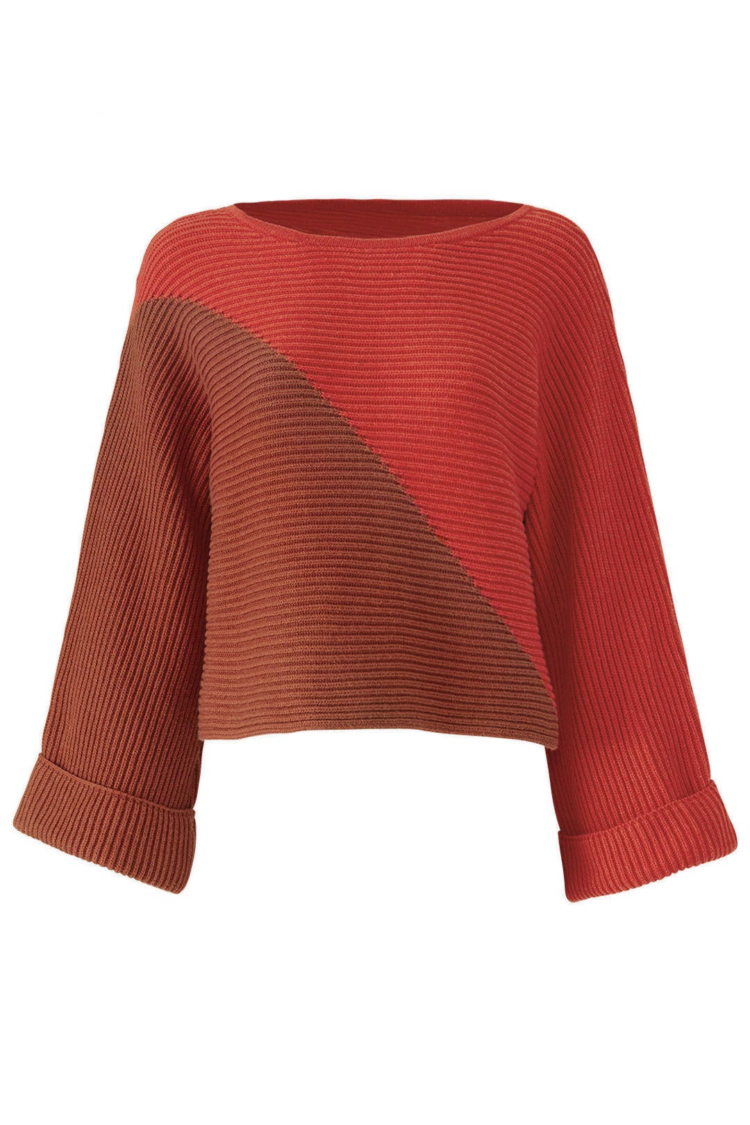 Red Colorblock Sweater by Slate & Willow