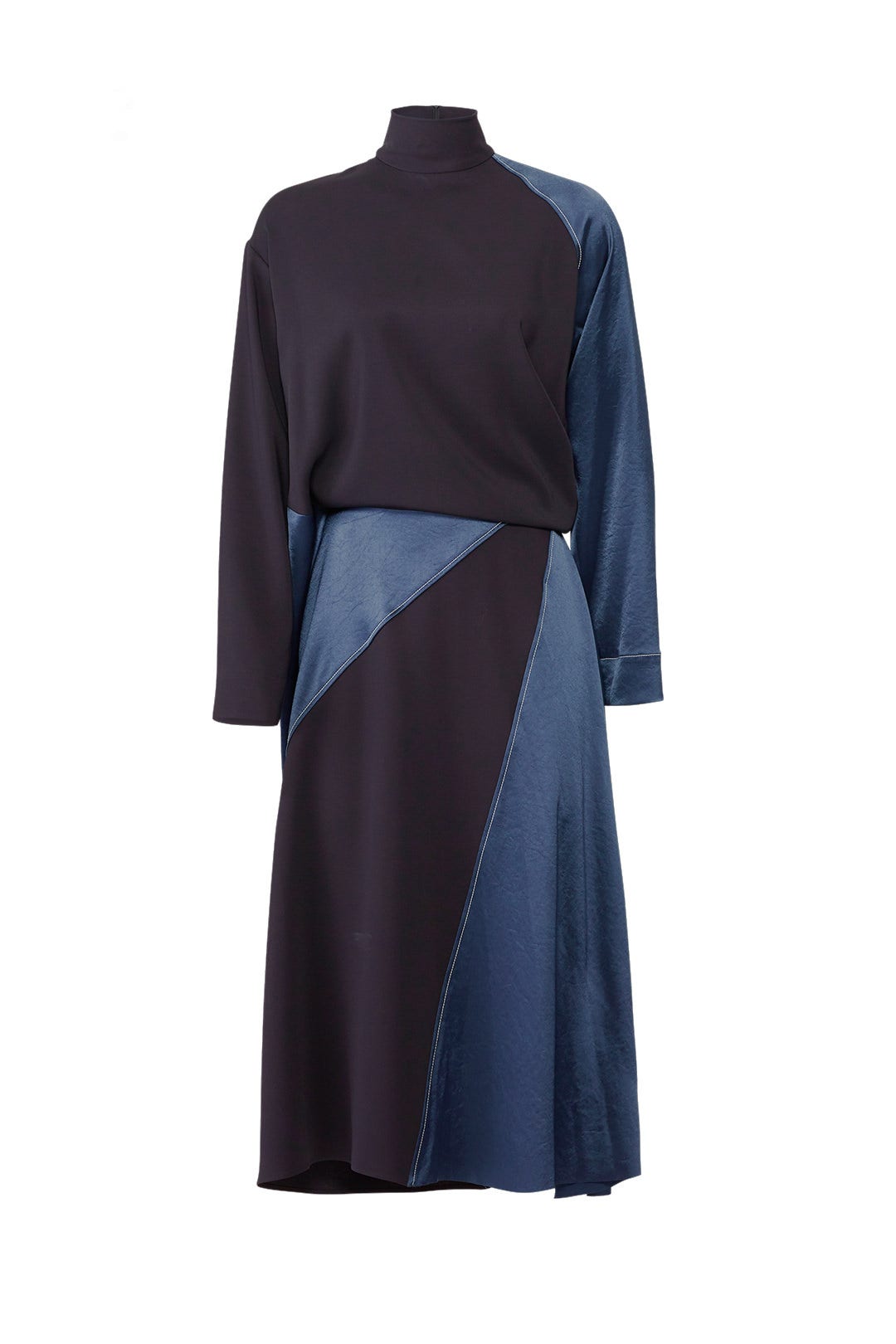 Black And Navy Midi Dress by Cedric Charlier