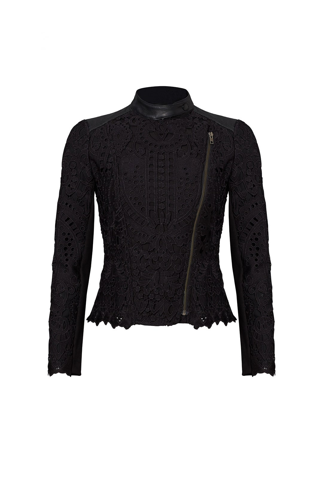Black Lace Moto Jacket by Cut 25
