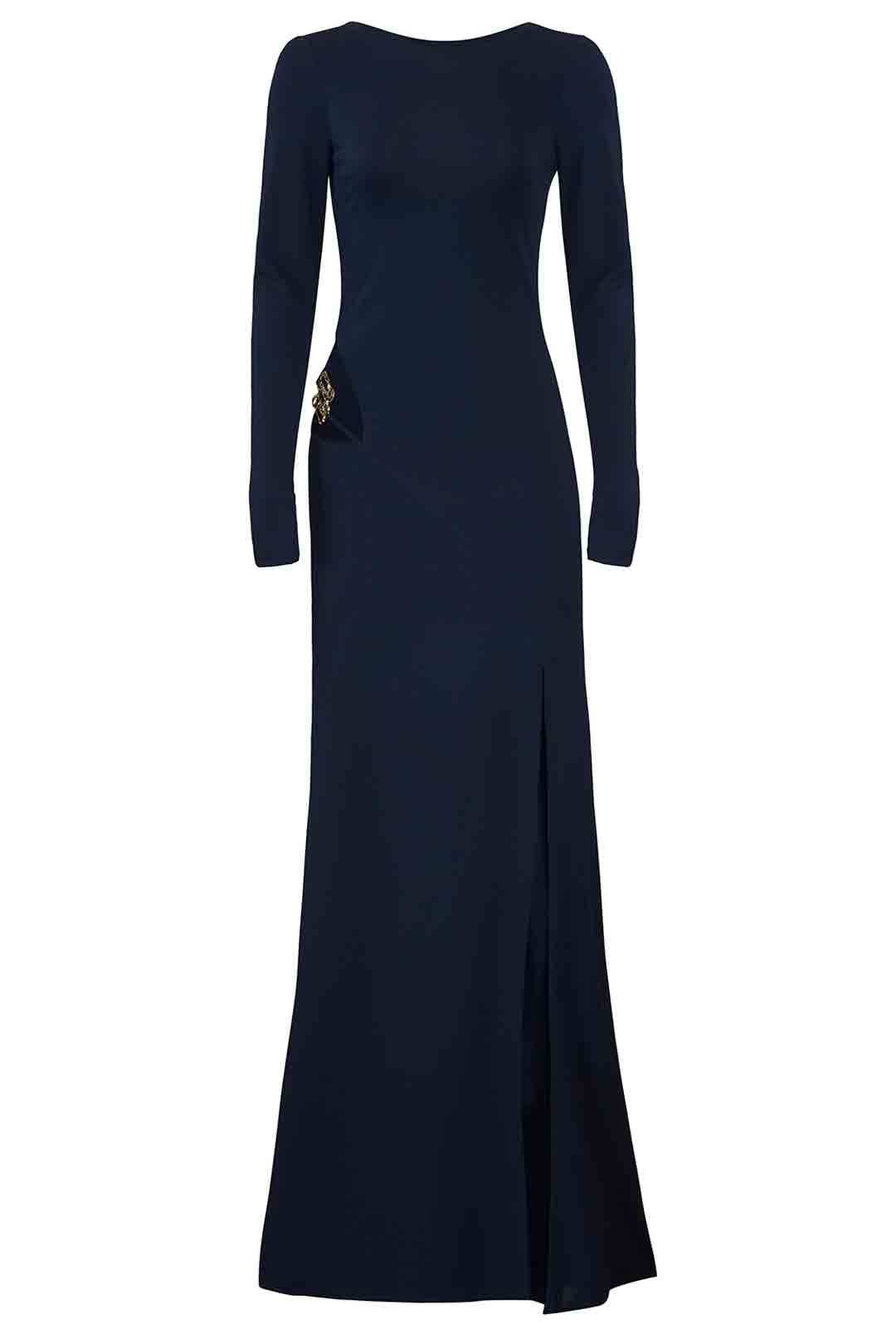 Navy Cut Out Bianca Gown by HANEY
