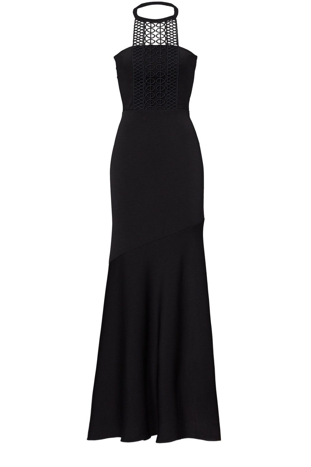 Black Embroidered Neckline Gown by Shoshanna 3
