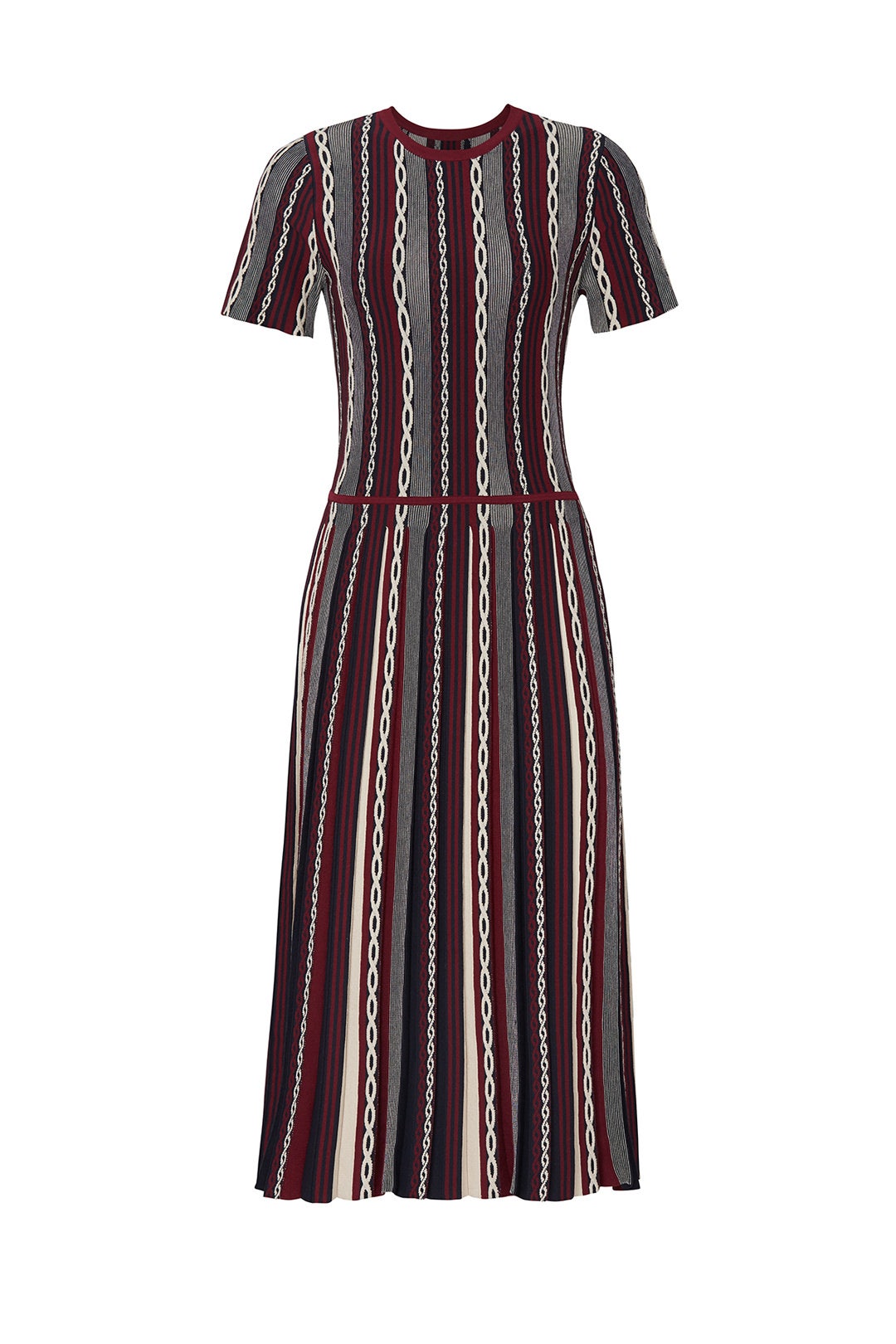 Burgundy Striped Sweater Dress by Tory Burch 4