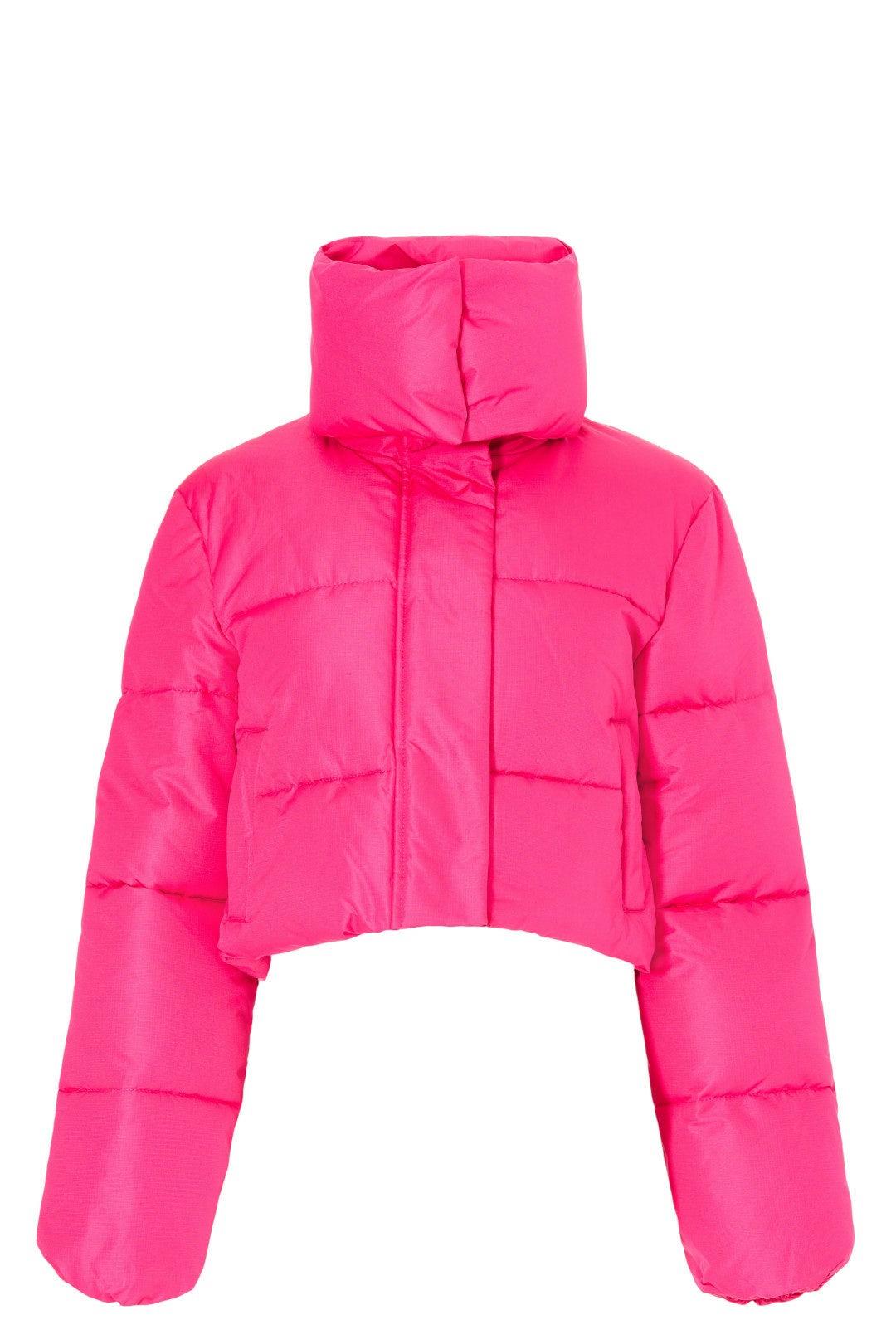 Pink Puffer Cropped Neon Puffer Jacket Neon Puffy Jacket Pikaron