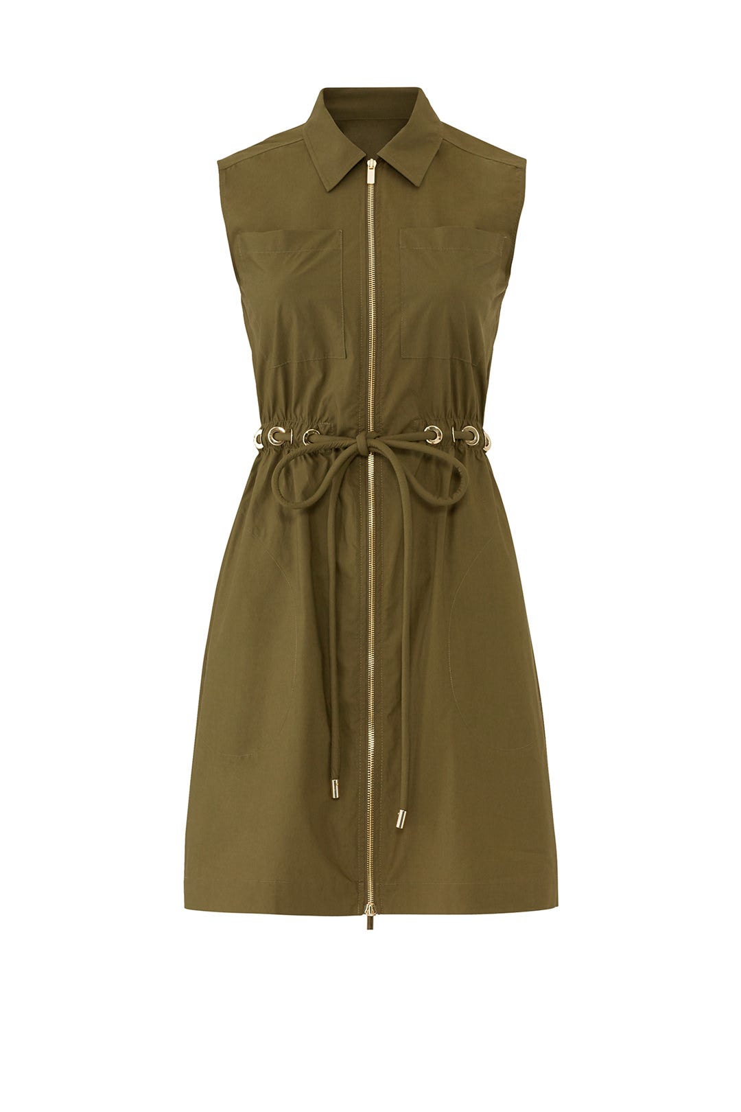 Army Green Zip Up Shirtdress by Derek Lam 10 Crosby
