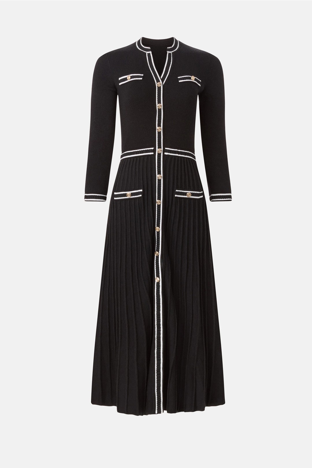 Redoua Contrast Knit Midi Dress by Maje 4