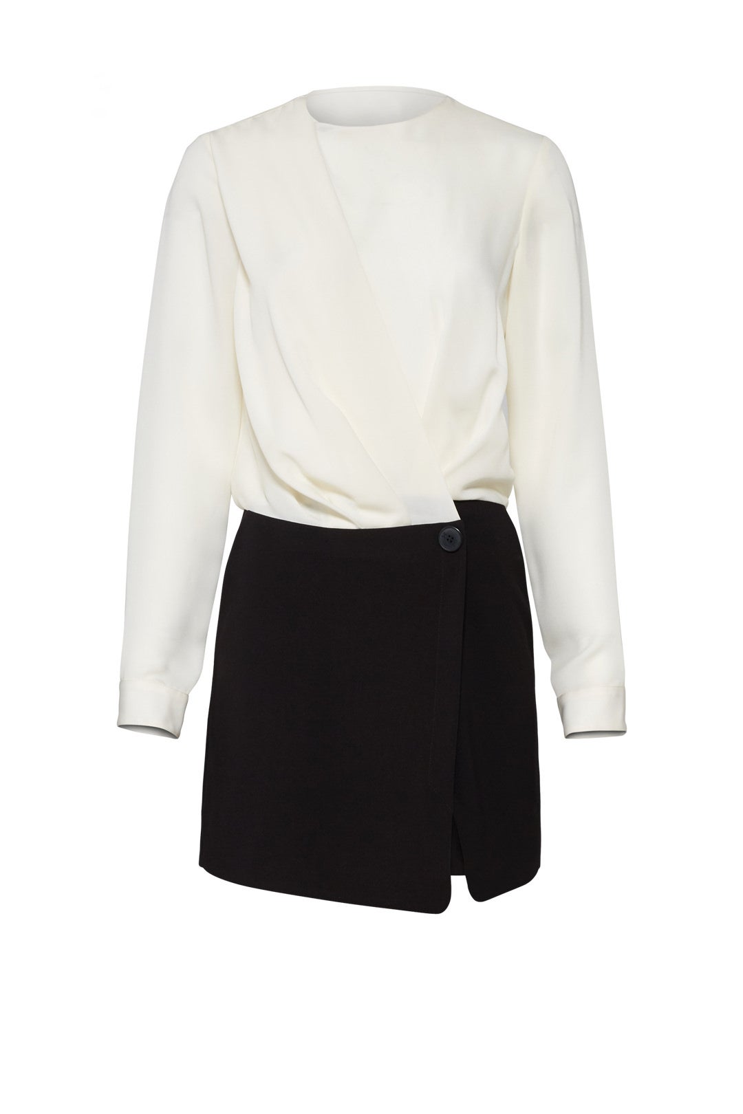 Colorblock Drape Dress by HALSTON
