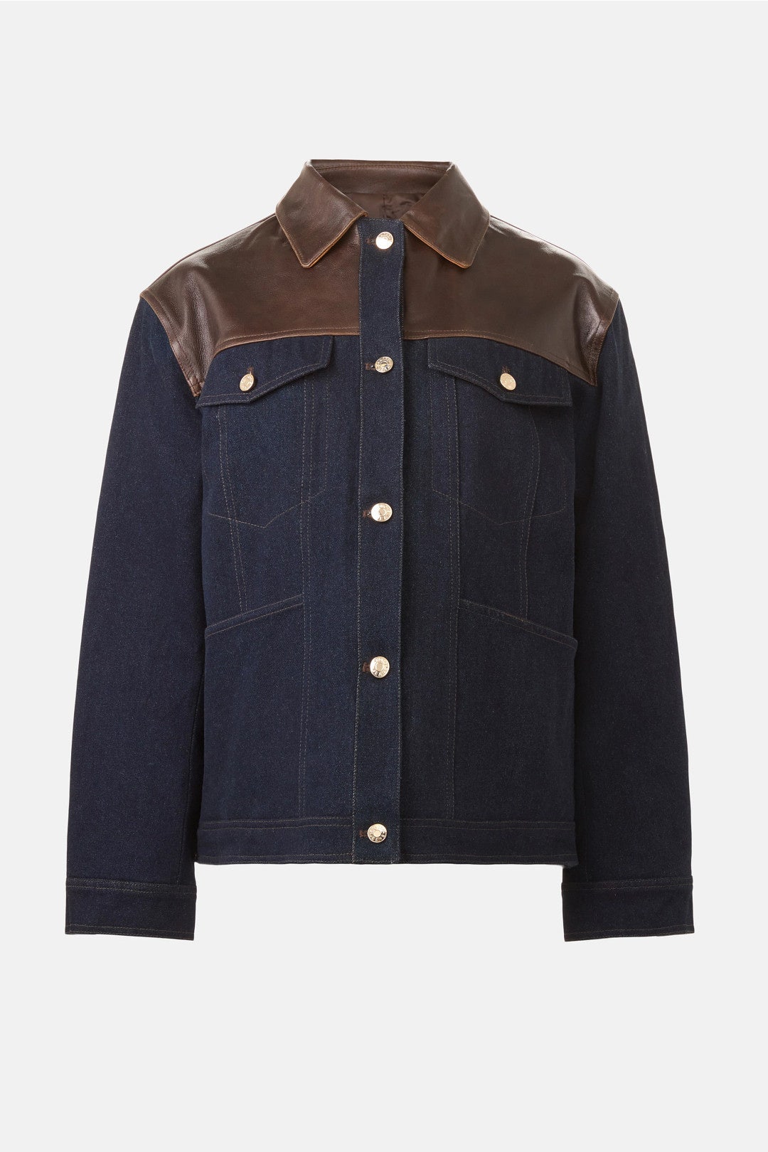 Raphael Denim Jacket With Leather Detail by Sandro 4