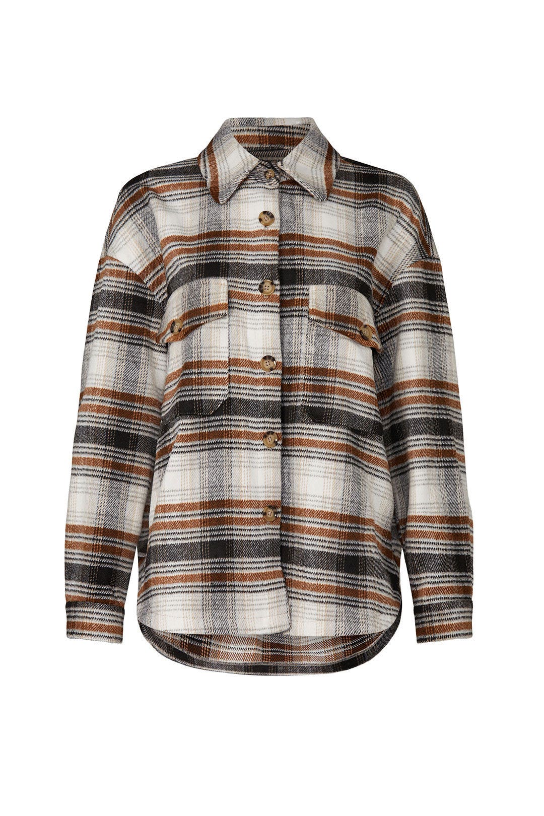 Brown Plaid Shirt Jacket by VERO MODA 4