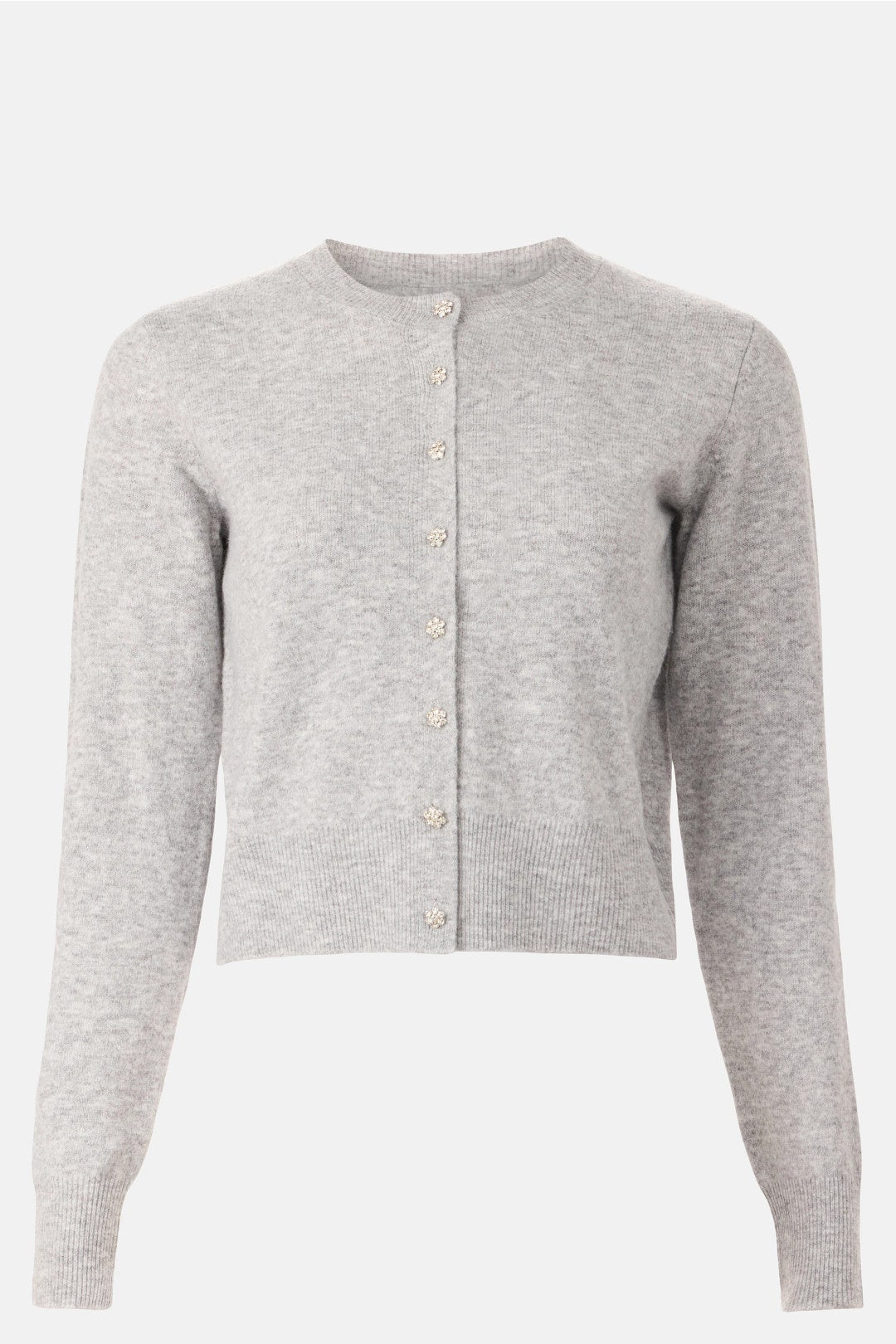 Brushed Knit Cardigan With Sparkle Buttons