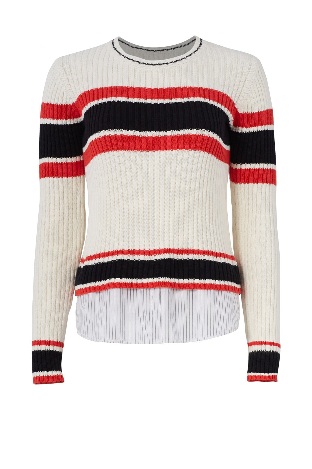 White Printed Sweater by English Factory