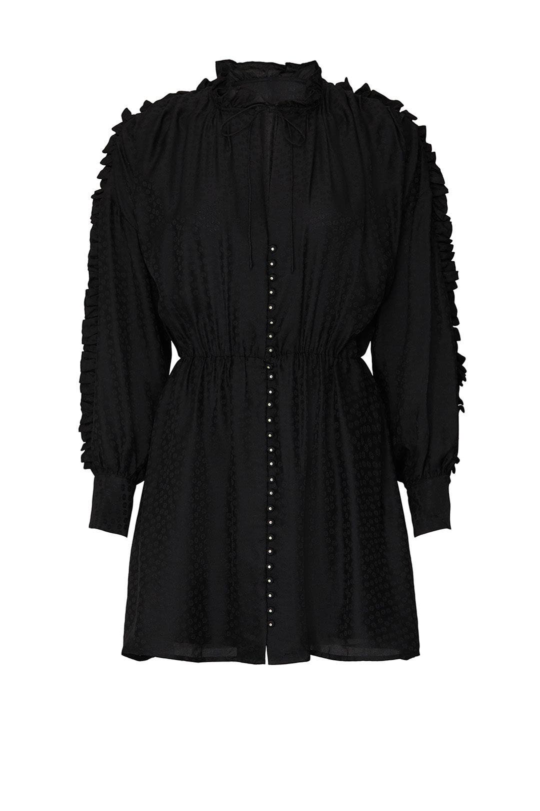 Black Silk Ruffle Sleeve Dress by The Kooples 4