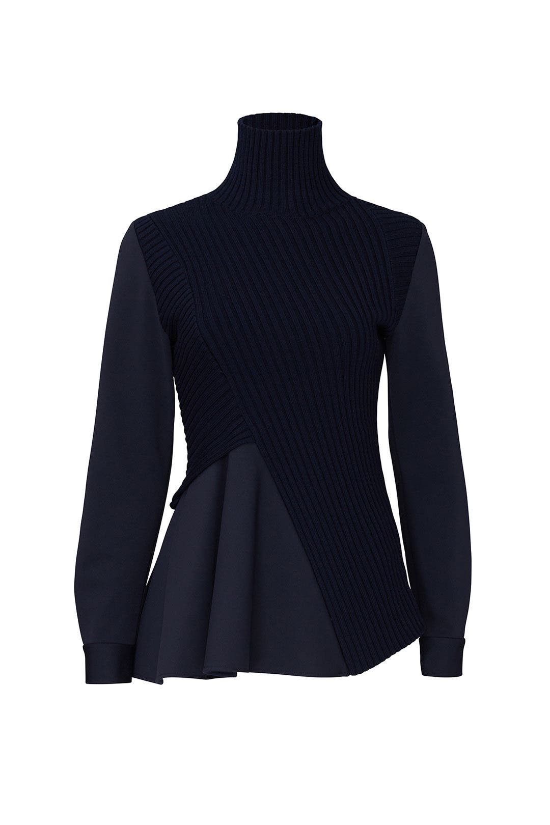 Navy Combo Turtleneck Sweater by MARYLING for $85 | Rent the Runway