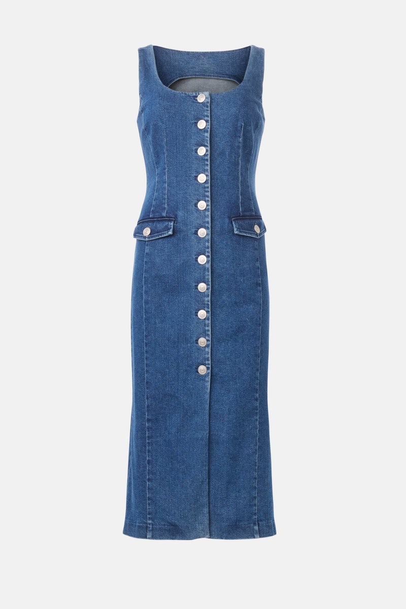 Scoop Neck Button Front Midi Dress by TOCCIN X RTR - Photo 4