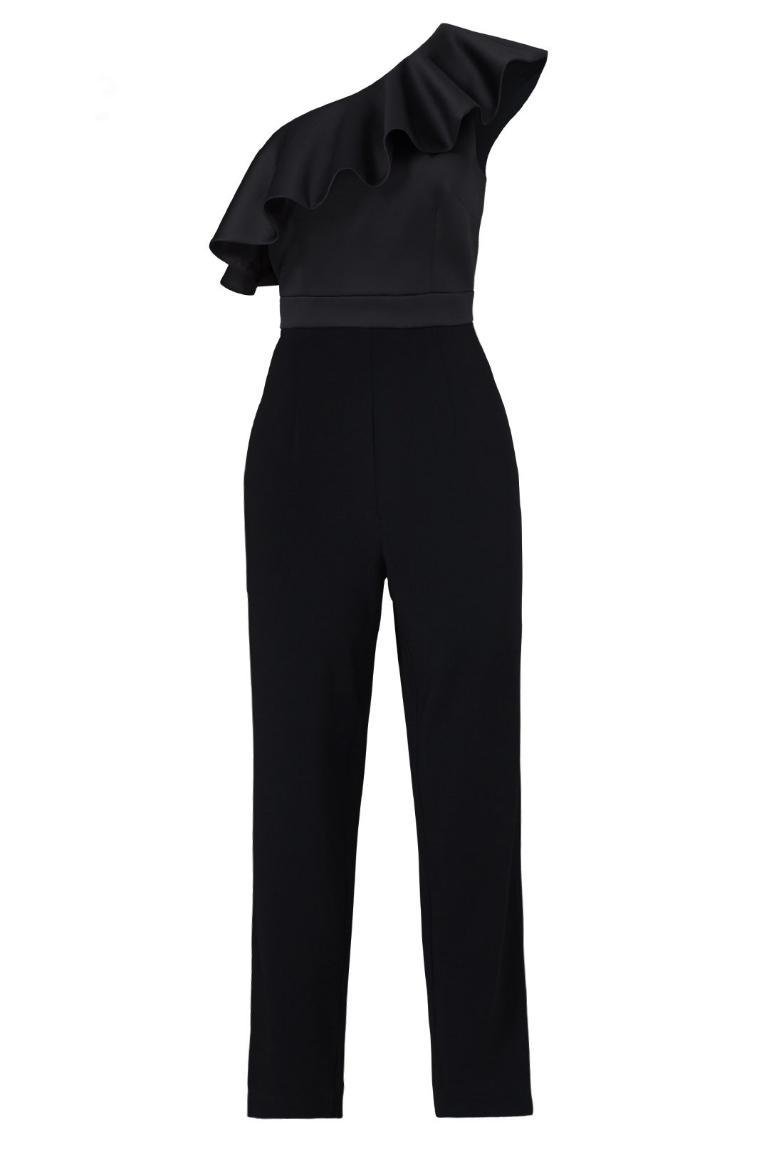 Black Ruffle Shoulder Jumpsuit by Cynthia Rowley 3
