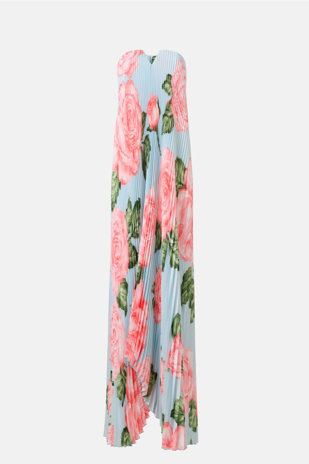 Floral Strapless Pleated Gown by L'IDÉE
