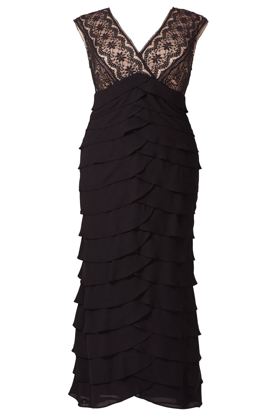 Black Scallop Gown by Adrianna Papell for $80 | Rent the Runway