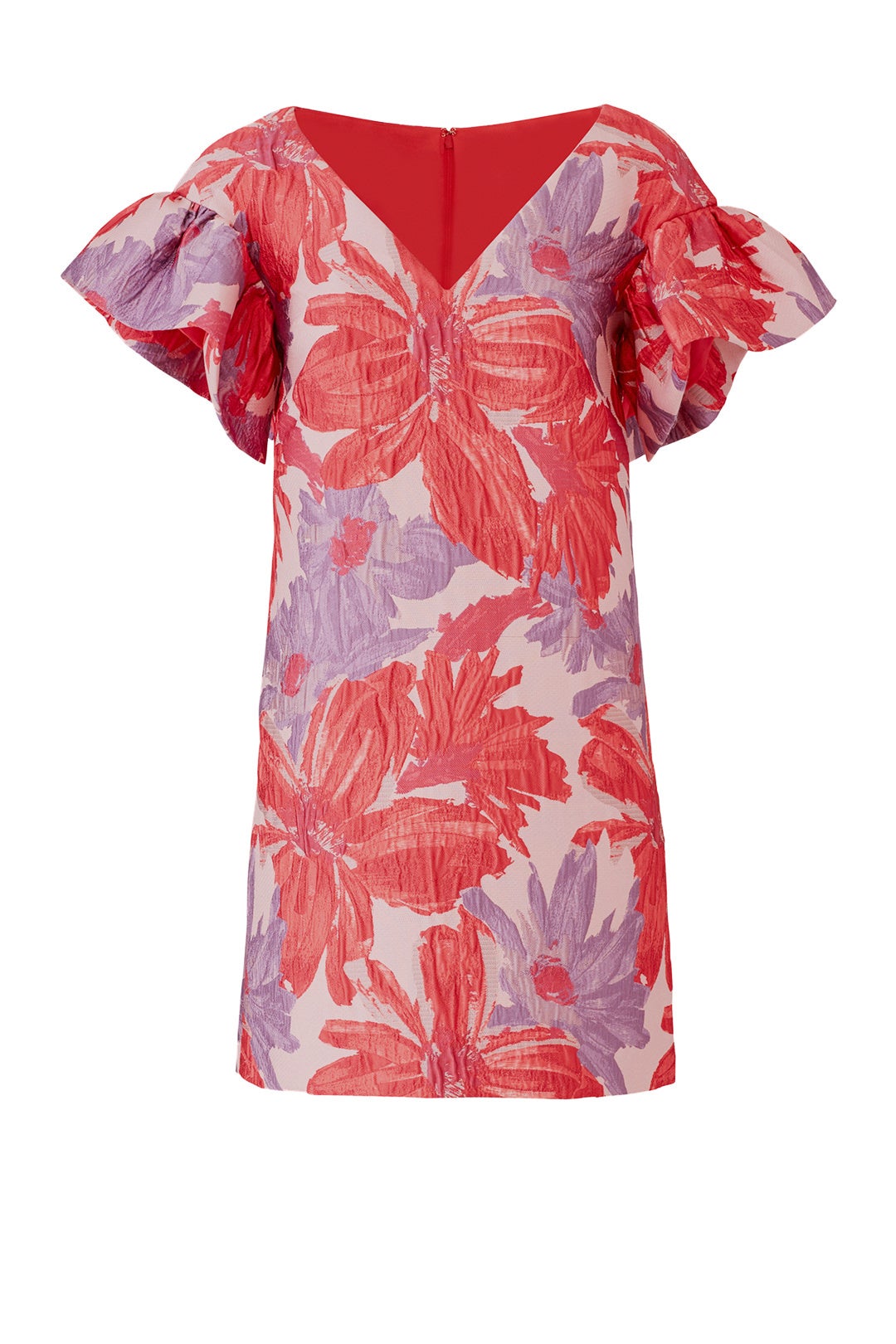 Pink Floral Ruffle Shift by Badgley Mischka