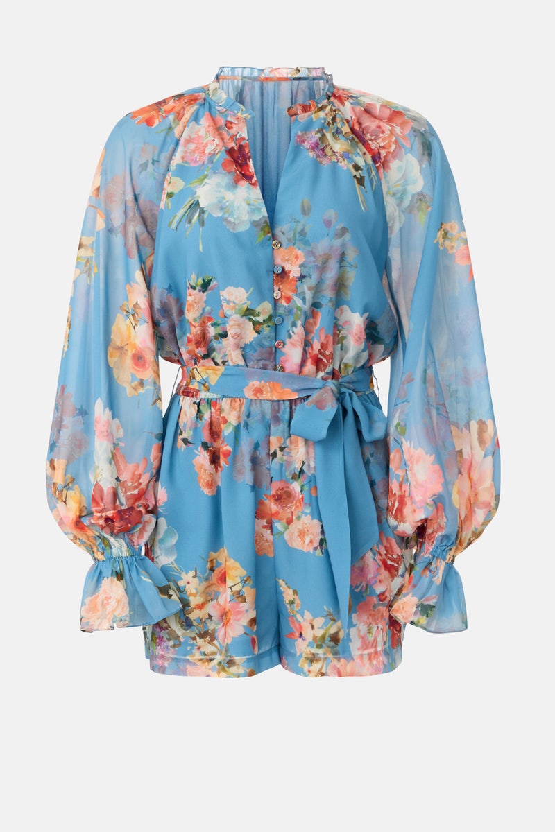 Blue Floral Romper by Hemant & Nandita - Photo 4