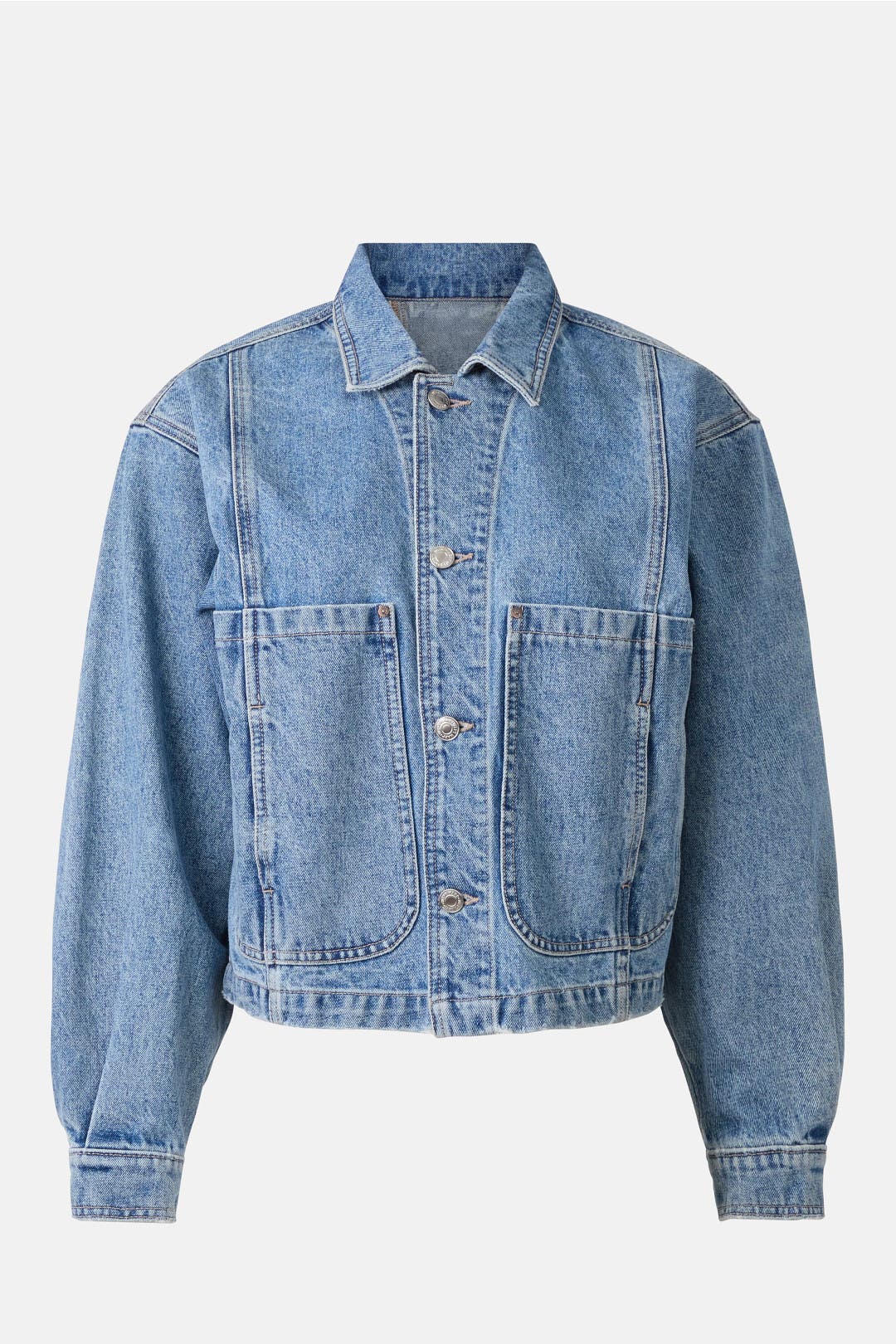 Light Blue Denim Jacket With Contrast Collar by Sandro | Rent the