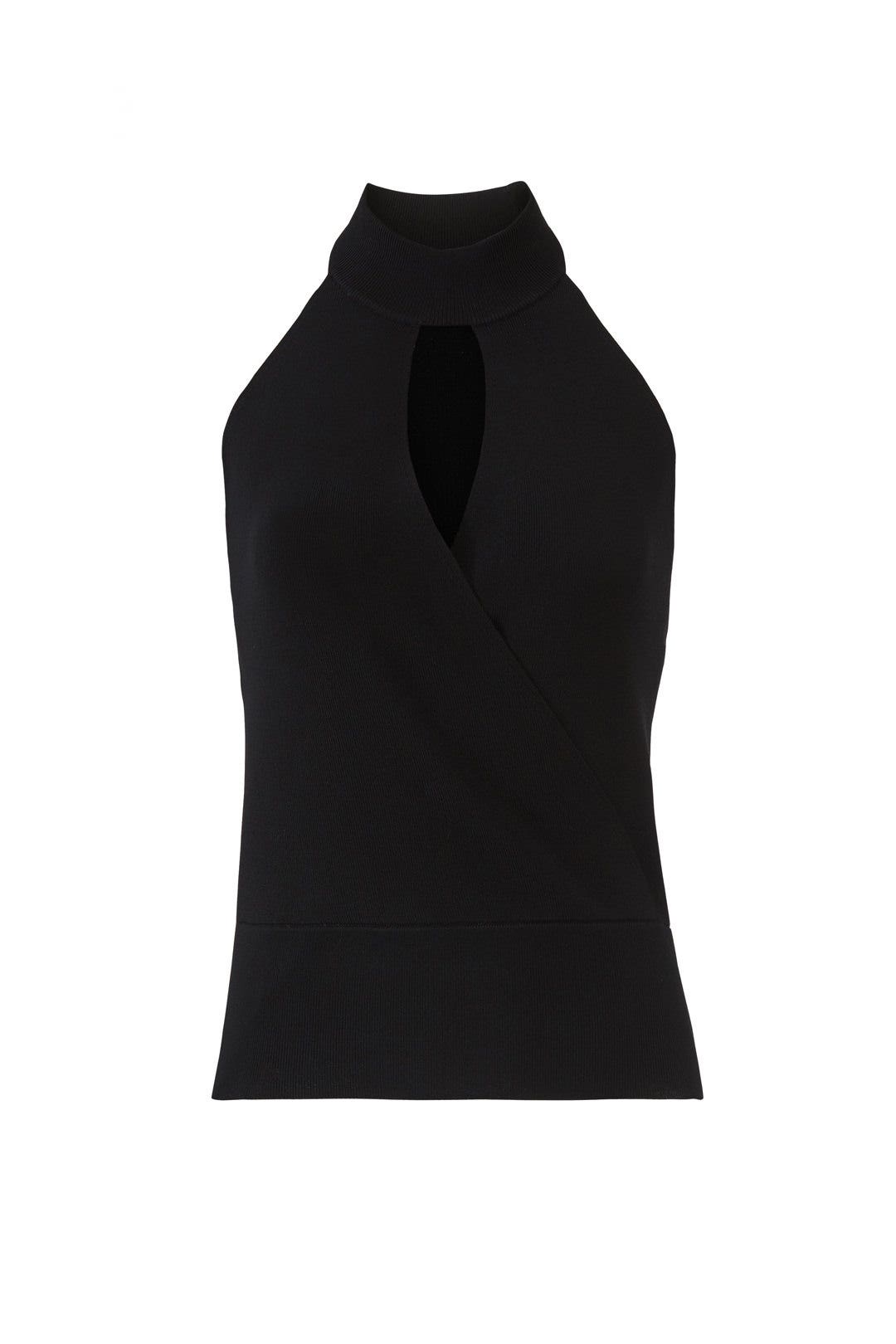 Black Mock Neck Keyhole Top by Parker 3