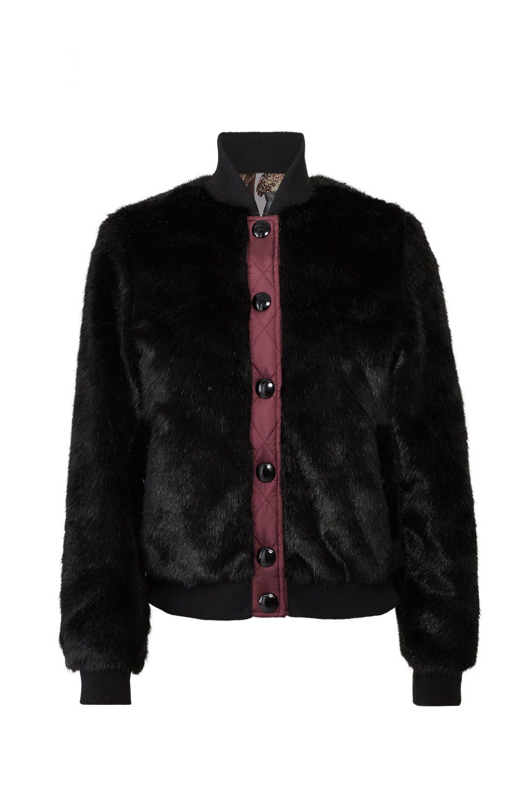 Qulited Trim Faux Fur Bomber by Hunter