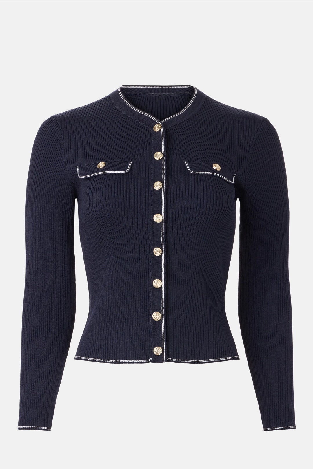 Mirolisa Contrast Stitching Cardigan