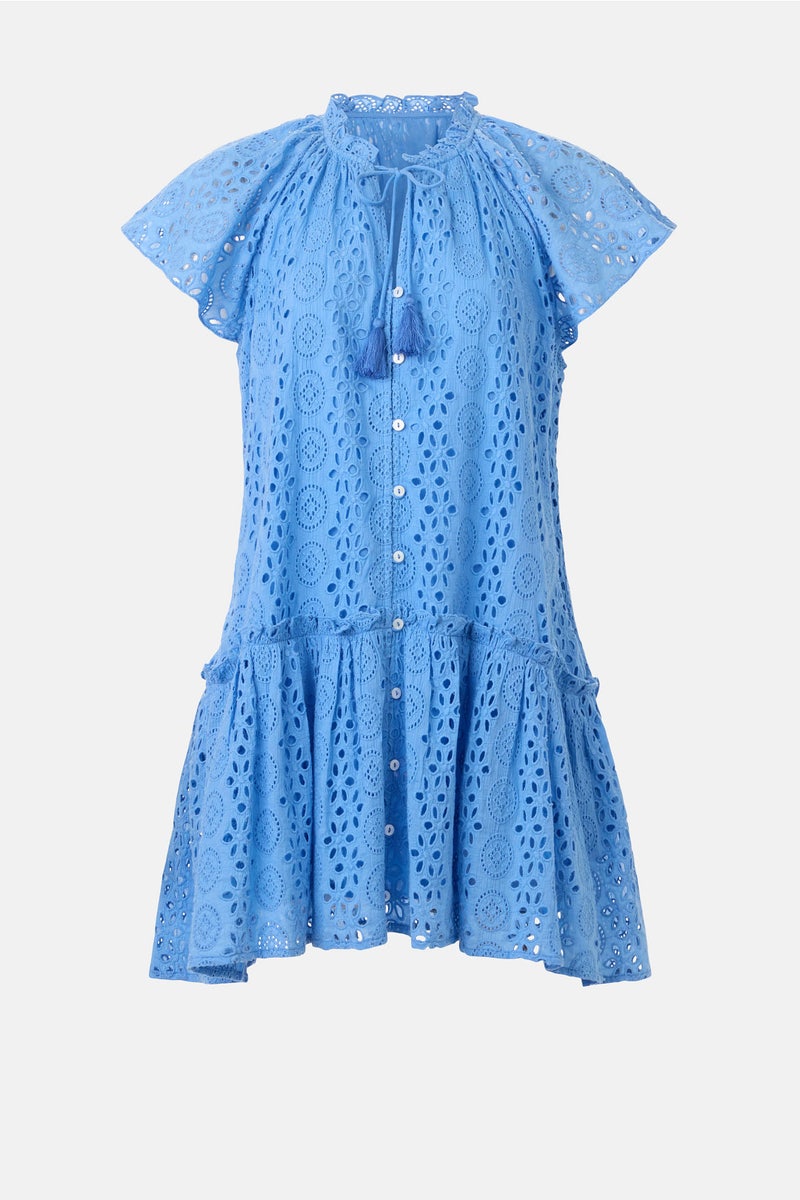 knee length dresses for ladies x BELLA HADID Farm Eyelet Mini Dress