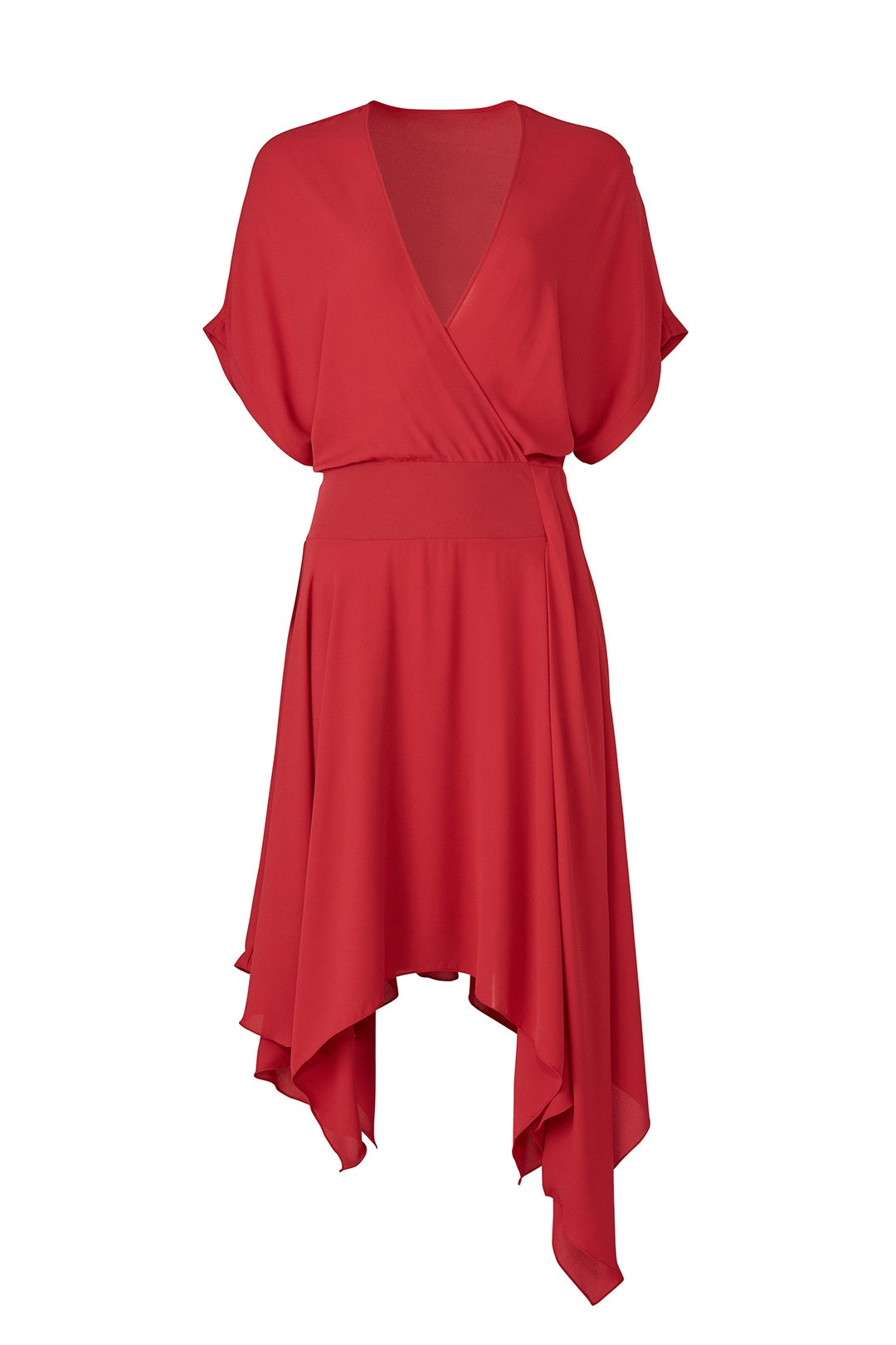 Red Kimono Faux Wrap Dress by HALSTON 3