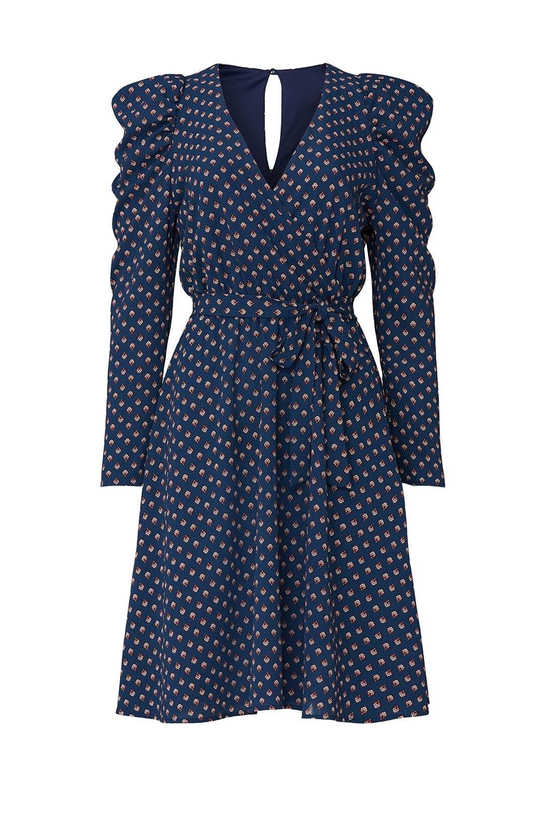 Long Puff Sleeve Surplice Dress by Slate & Willow 4