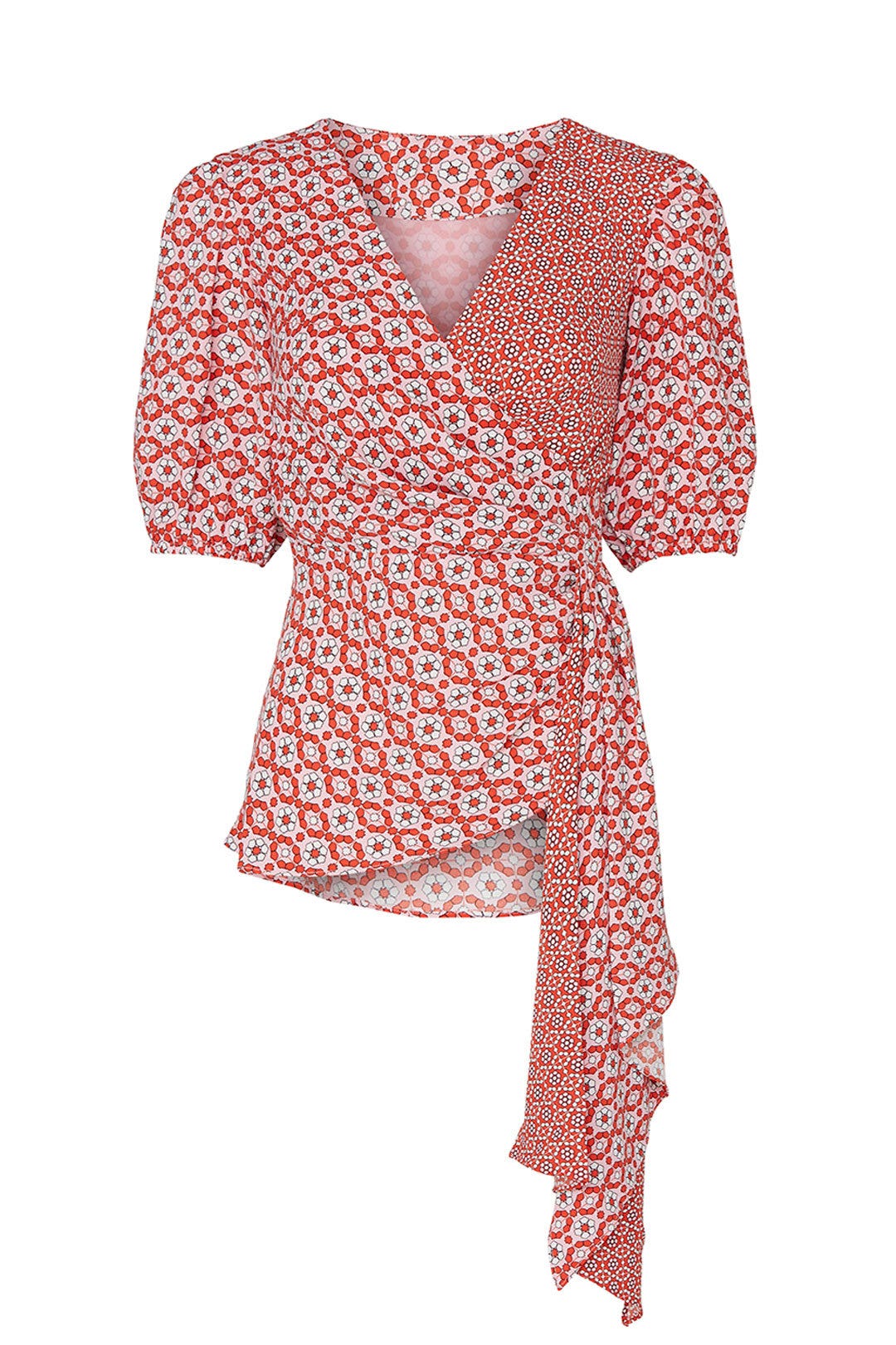 Printed Faux Wrap Top by SACHIN BABI