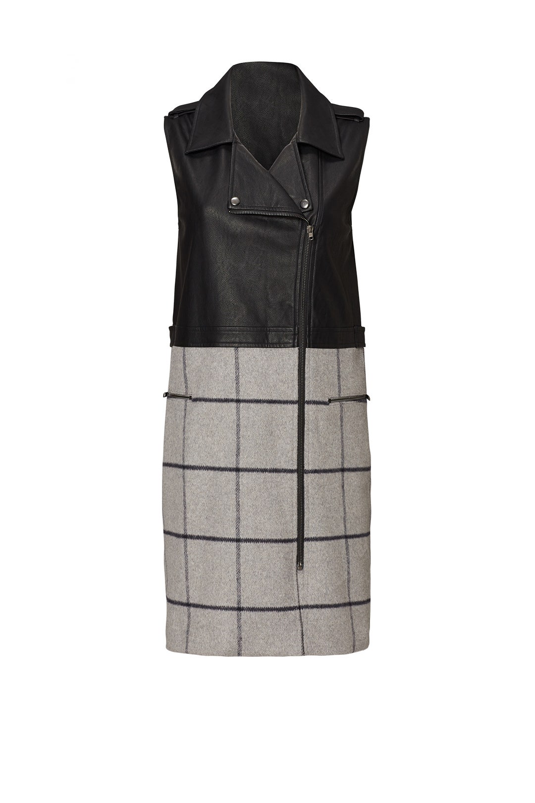 Black Plaid Moto Vest by Greylin