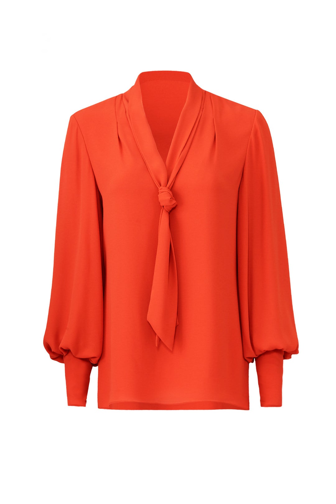 Orange Tie Neck Top by Josie Natori