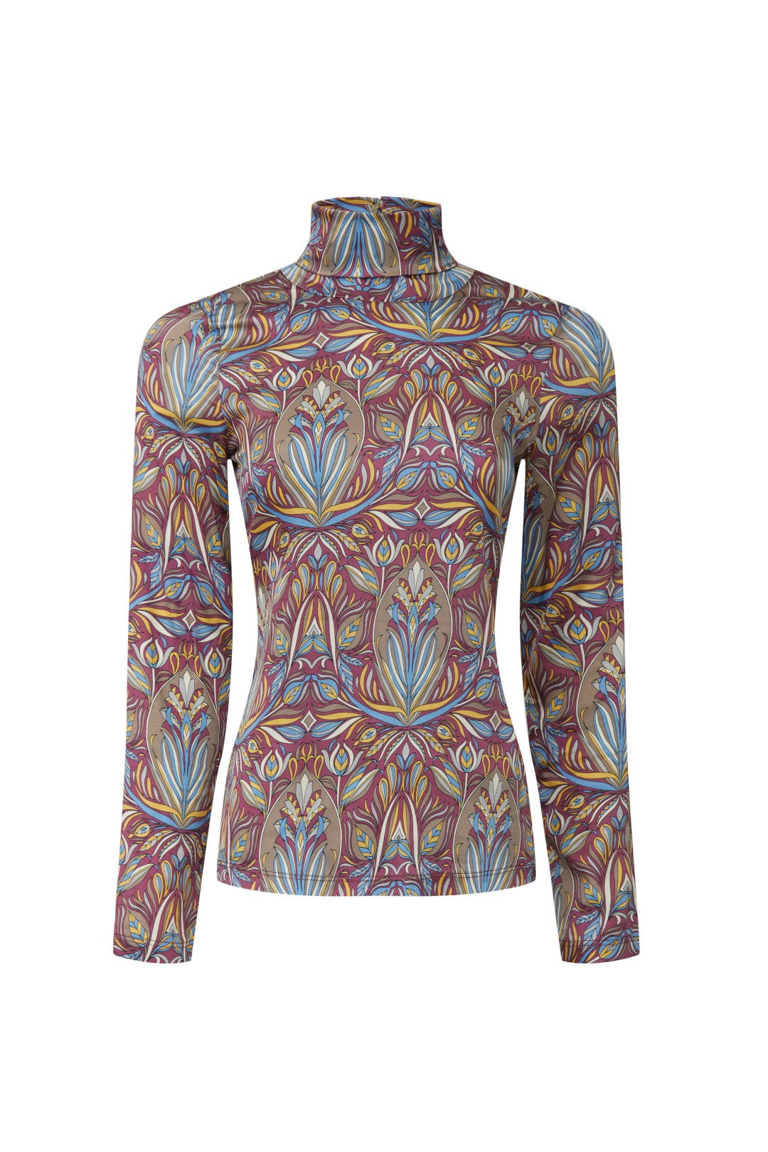 Nouveau Floral Turtleneck Top by SFIZIO