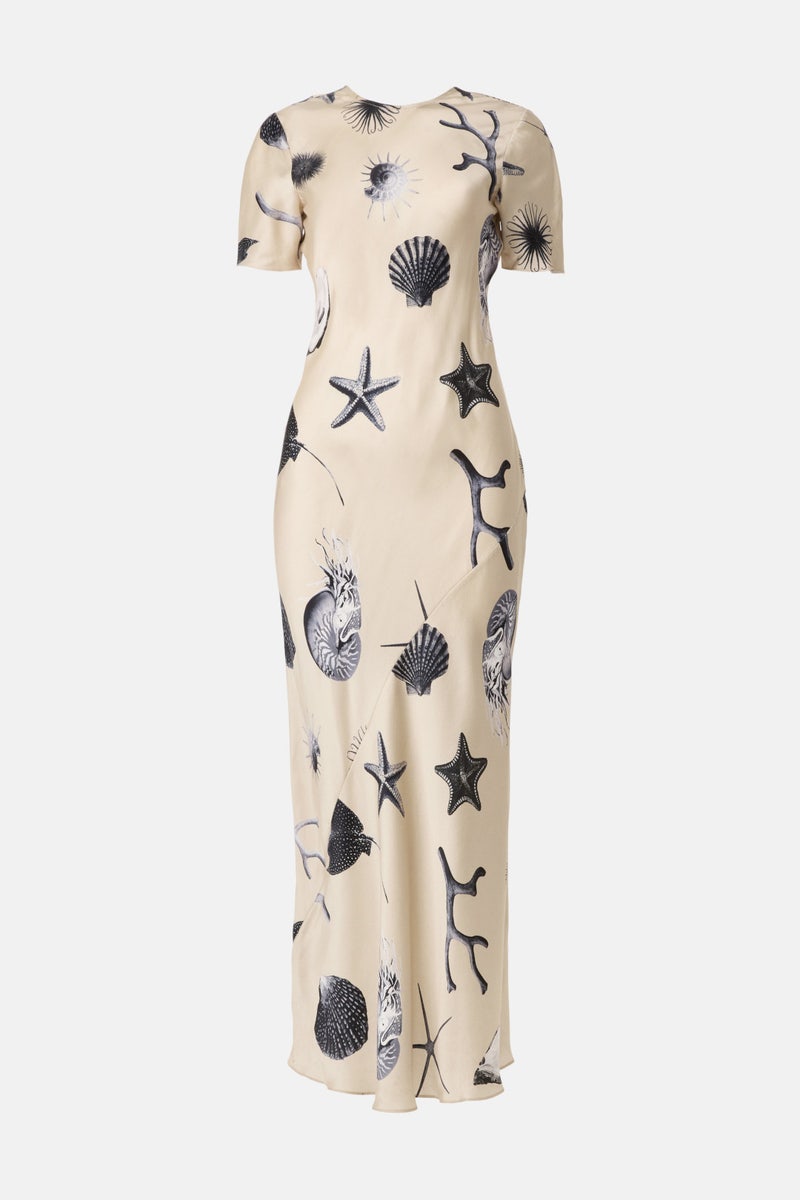 Seashells Short Sleeve Bias Dress by Silk Laundry - Photo 4