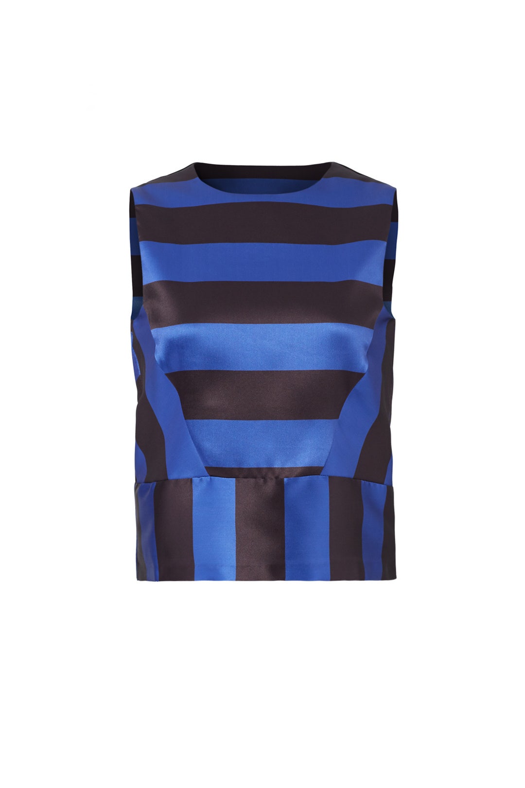 Blue Contrast Stripe Top by English Factory