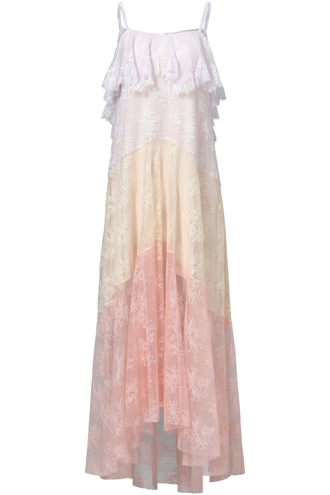 Sunset Lace Ruffle Maxi