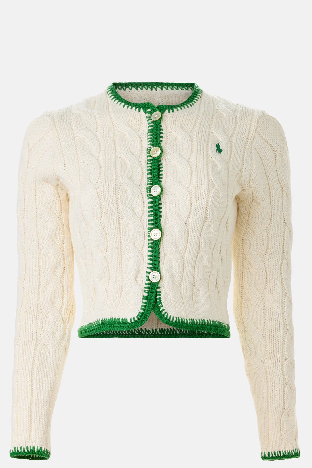 Cardigan with Green Piping by Polo Ralph Lauren | Rent the Runway