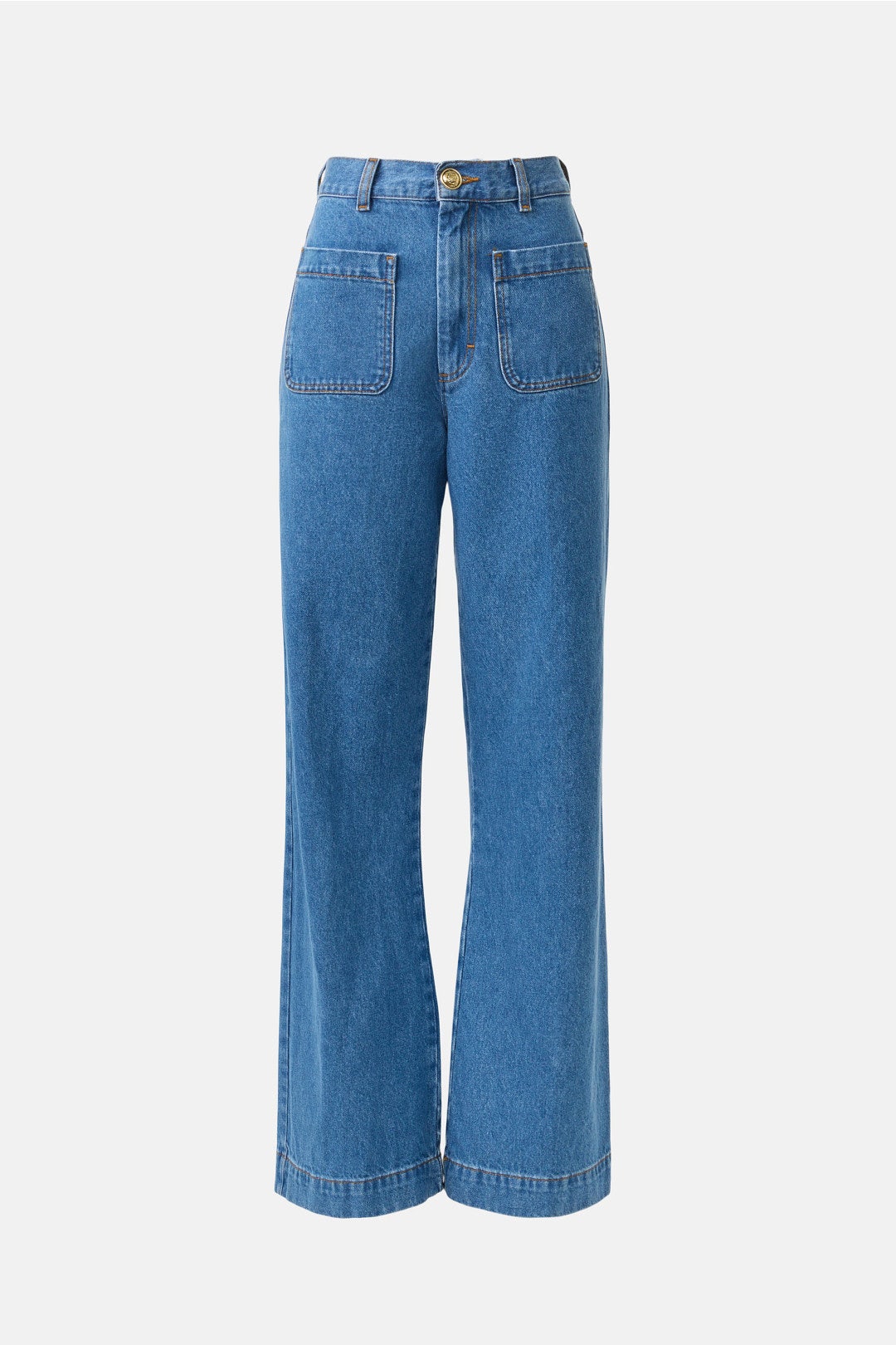 Logan Wide-Leg High-Rise Blue Jeans