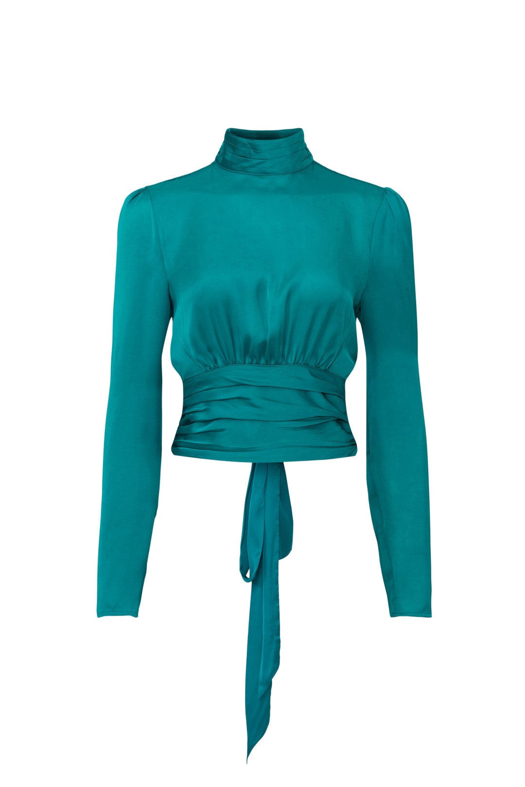 Green Satin Crop Top by Slate & Willow 4