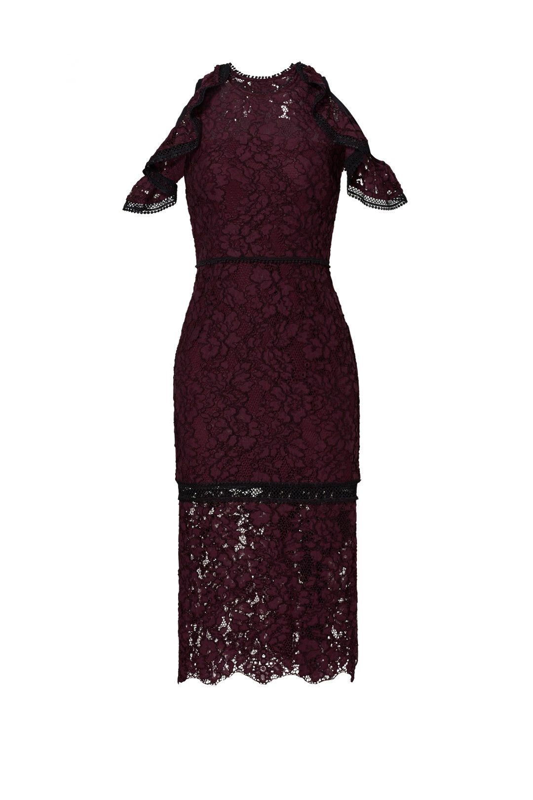 Burgundy Open Shoulder Evie Dress by Alexis 3