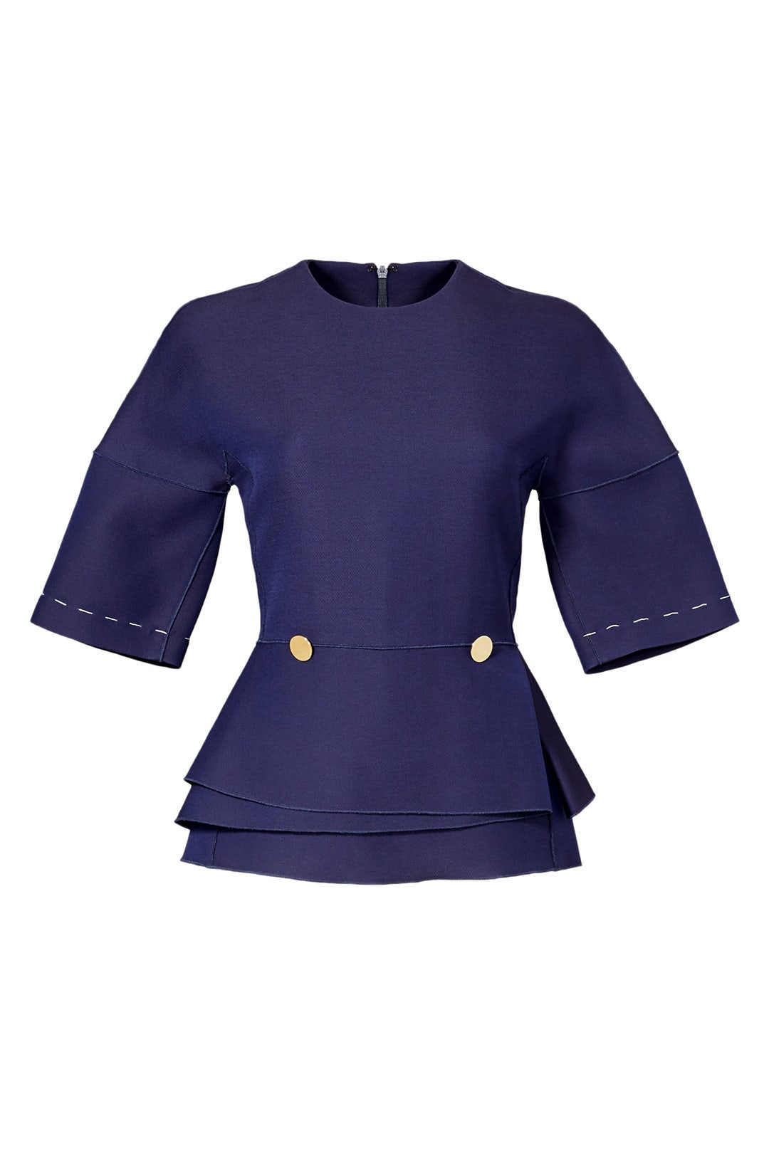 Peplum Button Top by DEREK LAM