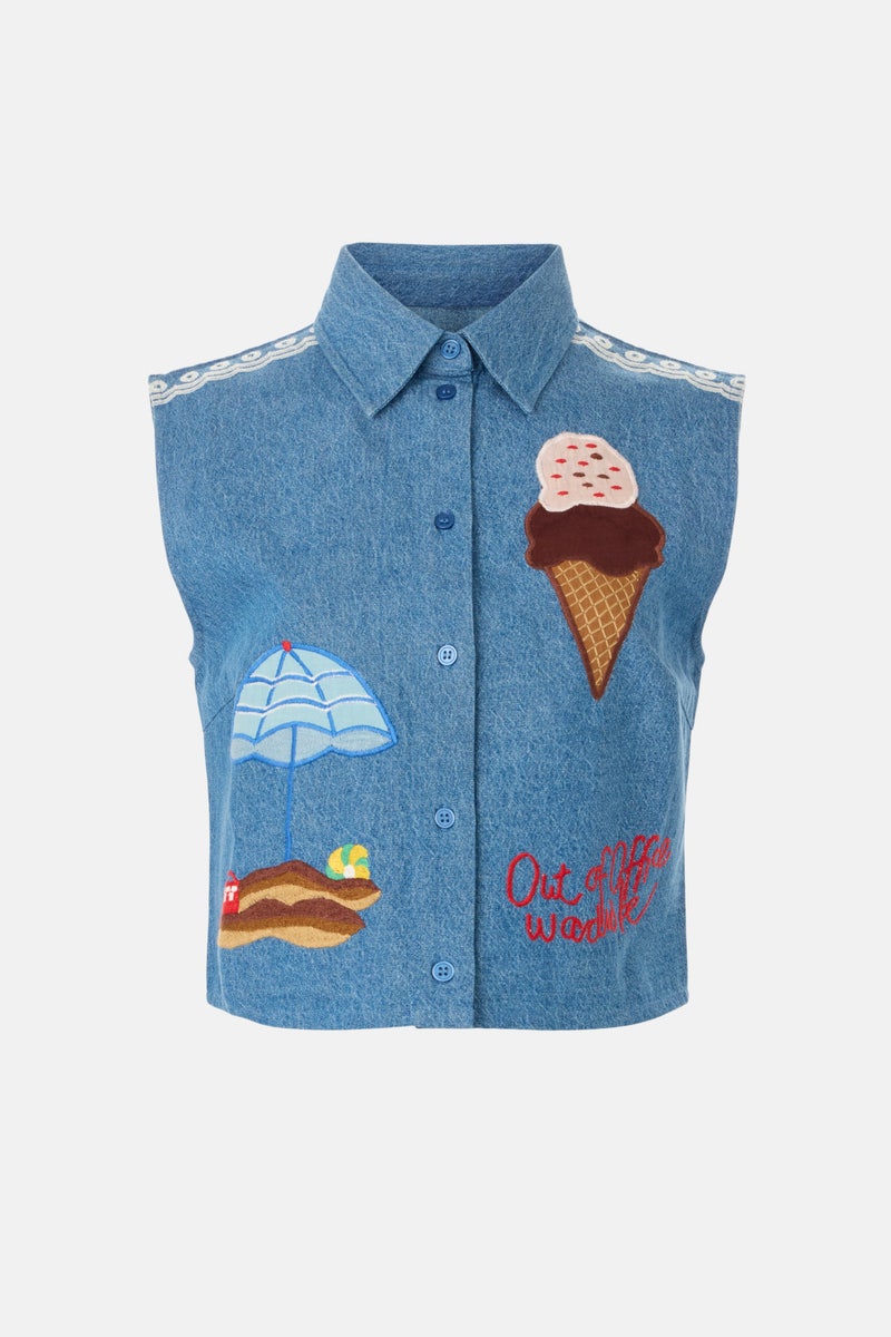 Out Of Office Embroidered Top by Stella Nova - Photo 4