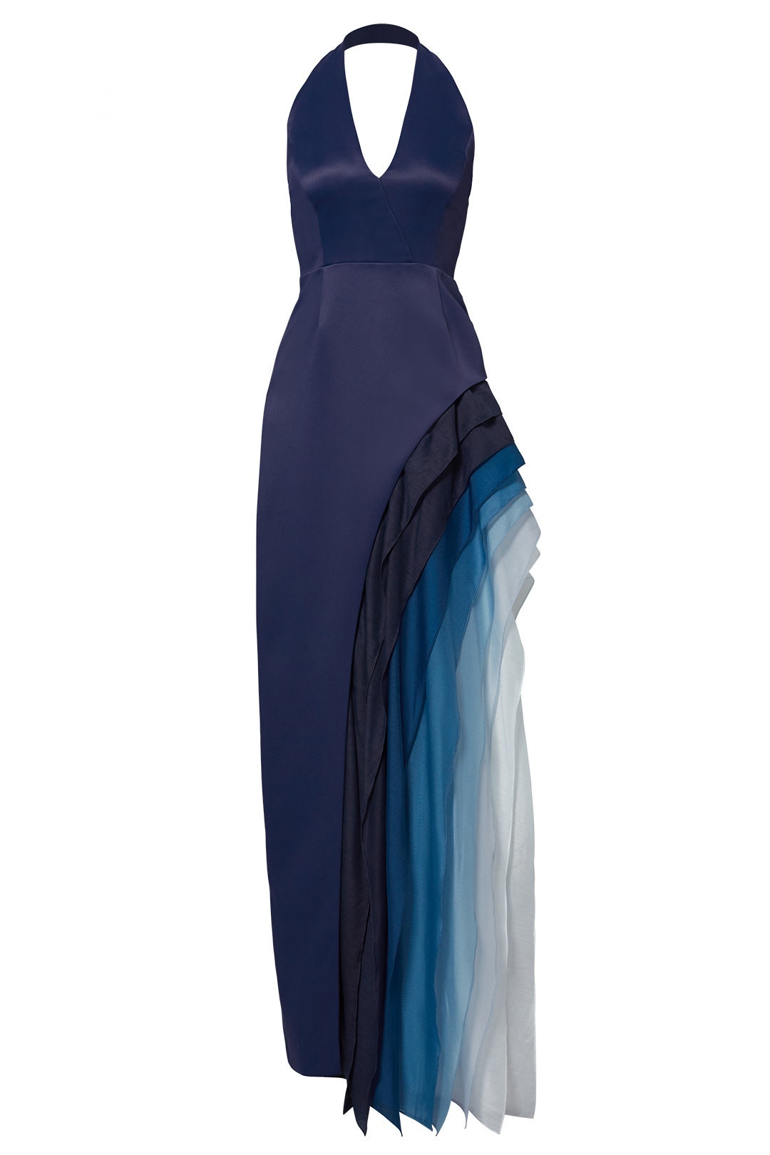 Royal Blue Waterfall Cascade Gown by HALSTON | Rent the Runway