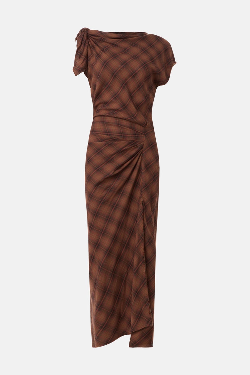 Naerys Plaid Midi Dress by Isabel Marant Etoile - Photo 4
