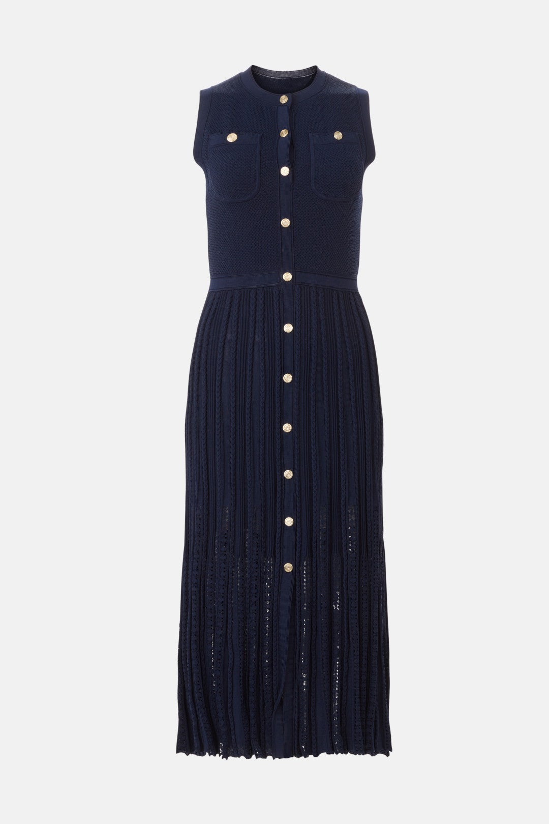 Navy Sleeveless Knit Midi Dress by Maje 4