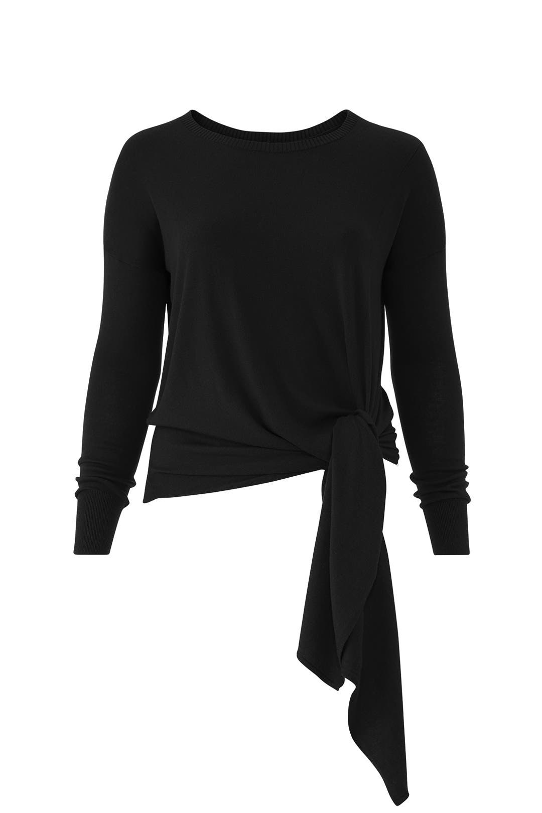 Black Arenal Front Tie Sweater by Universal Standard 3