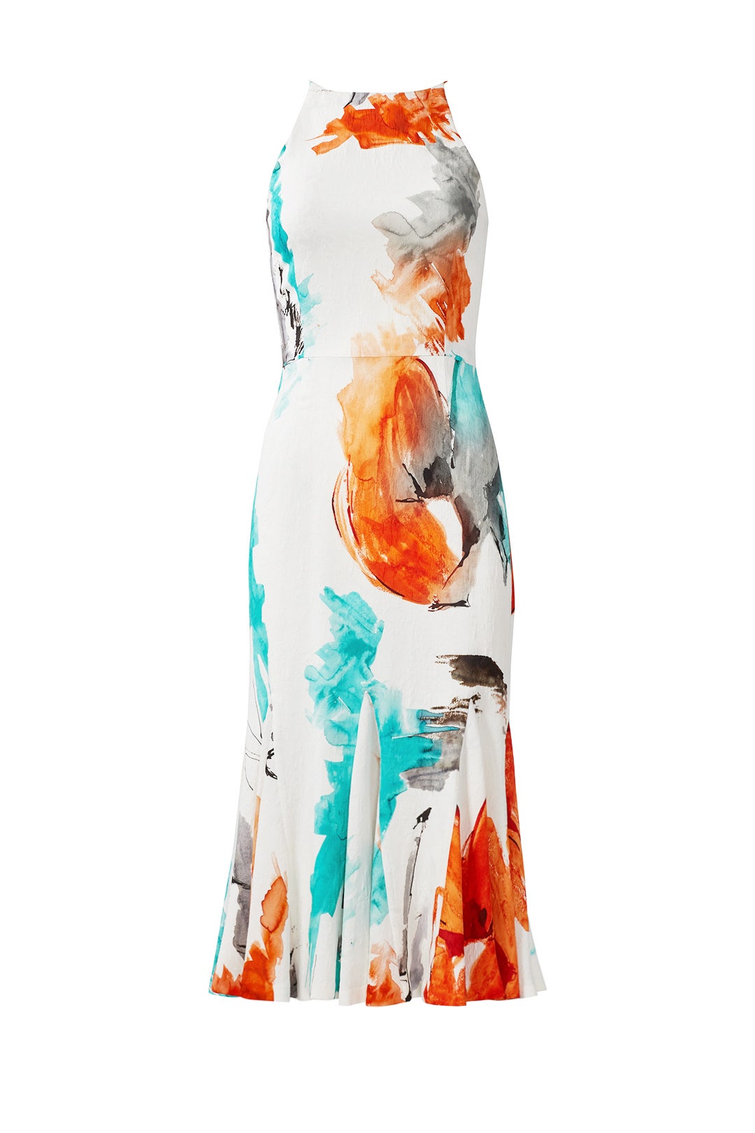 Watercolor Silk Ruffle Dress by Christian Siriano