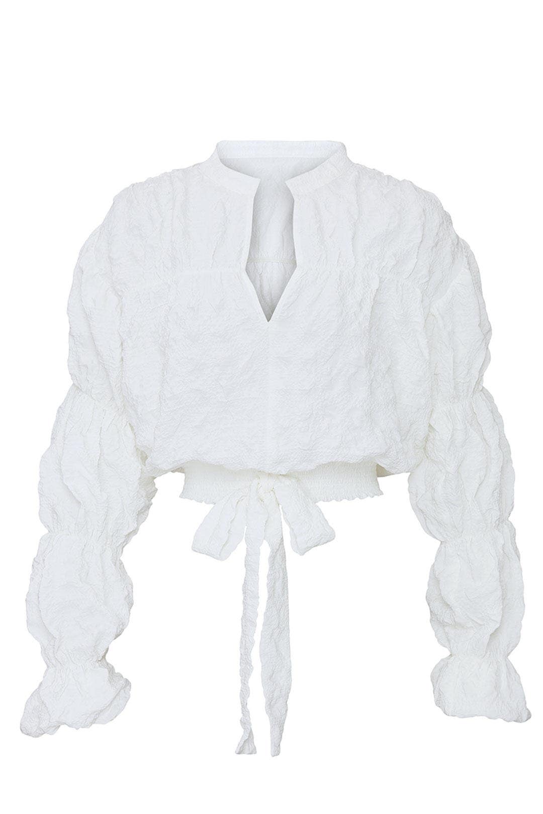 Smocked Tie Waist Top by Moon River 4