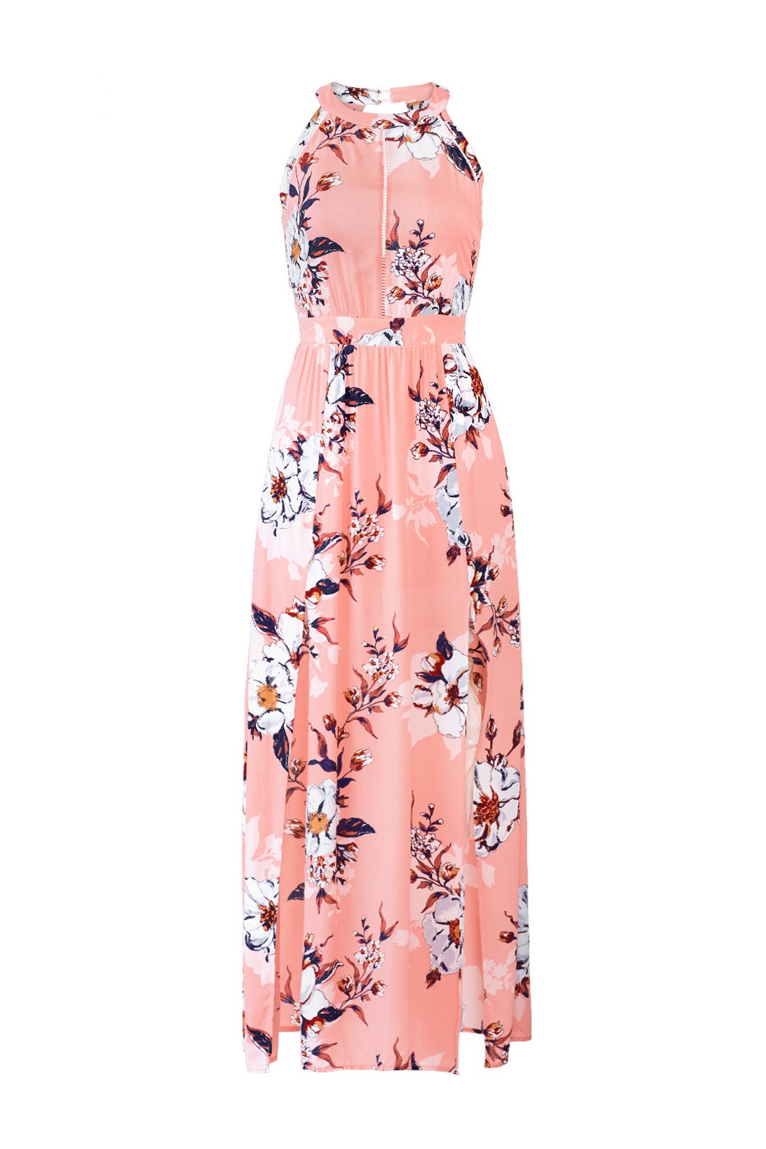 Pink Floral Printed Maxi by Fleurtine