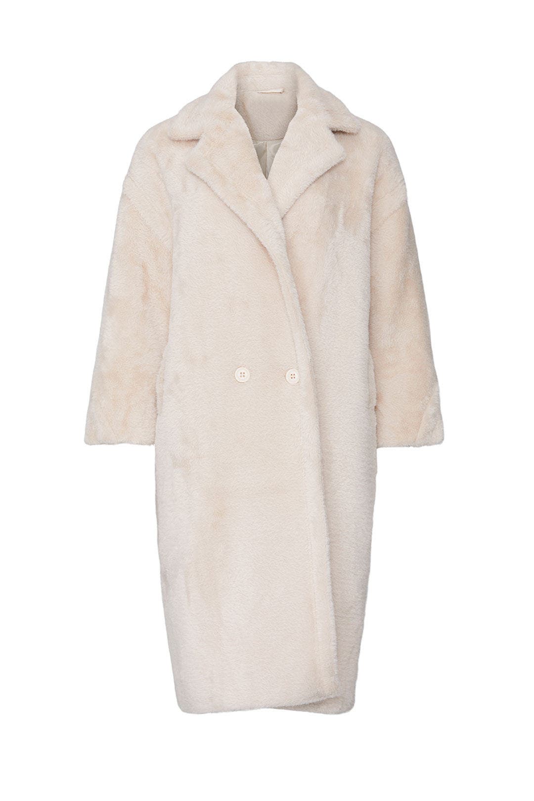 Beige Estelle Faux Fur Coat by NOIZE for 45 Rent the Runway